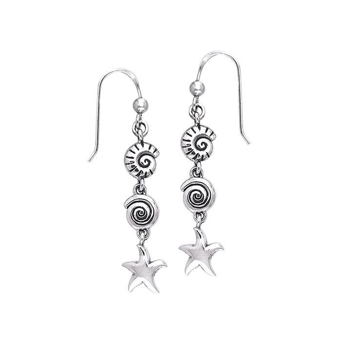 Large Star outlets Shell Inlay Earrings