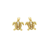 14 Karat Gold Turtle Post Earrings - DiveSilver Jewelry