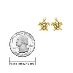 14 Karat Gold Turtle Post Earrings - DiveSilver Jewelry