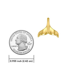 Whale Tail Solid Gold Pendant GMG481 - DiveSilver Jewelry