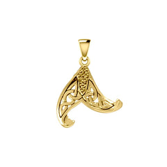 Mermaid Celtic Tail Solid Yellow Gold Pendant GPD5473 - DiveSilver Jewelry