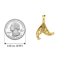 Mermaid Celtic Tail Solid Yellow Gold Pendant GPD5473 - DiveSilver Jewelry