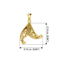 Mermaid Celtic Tail Solid Yellow Gold Pendant GPD5473 - DiveSilver Jewelry