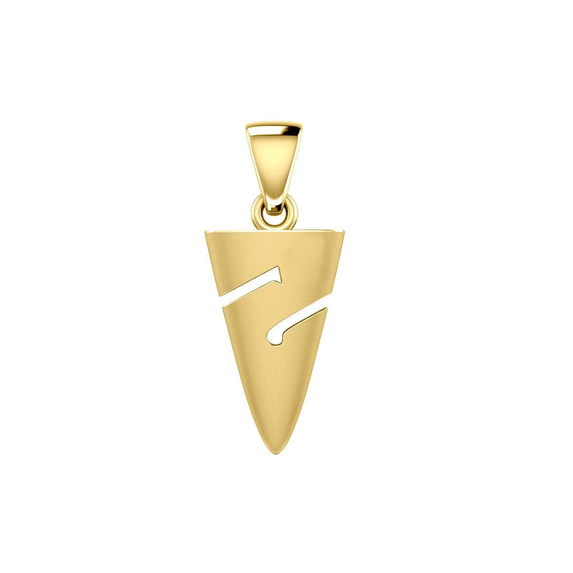Cave Divers Line Arrow Solid Gold Pendant GPD6161 - DiveSilver Jewelry
