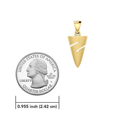Cave Divers Line Arrow Solid Gold Pendant GPD6161 - DiveSilver Jewelry
