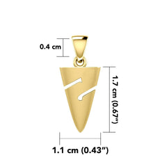 Cave Divers Line Arrow Solid Gold Pendant GPD6161 - DiveSilver Jewelry