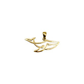 Whale Minimal One Line Solid Yellow Gold Pendant GPD6368