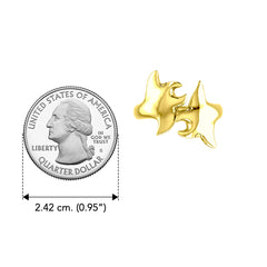 Double Manta Ray Sterling Silver with 14K Vermeil Plate Ring