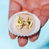 Double Manta Ray Sterling Silver with 14K Vermeil Plate Ring