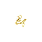 Whale Tail with Heart Solid Yellow Gold Wrap Ring GRI2342