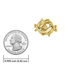 Marine Harmony Solid Yellow Gold Whale Sharks Puzzle Ring by Peter Stone GRI2471 - DiveSilver Jewelry