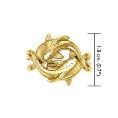 Marine Harmony Solid Yellow Gold Whale Sharks Puzzle Ring by Peter Stone GRI2471 - DiveSilver Jewelry