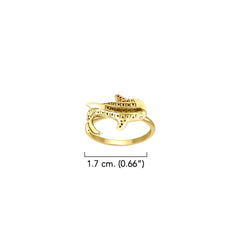 Small Whale Shark Solid Gold Ring GRI2501