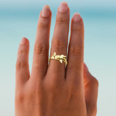 Whale Shark Solid Gold Wrap Ring GRI2556