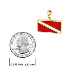 Dive Flag 14 Karat Solid Gold Pendant GTP1362 - DiveSilver Jewelry