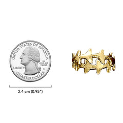 Whale Tail Solid Gold Ring GTR971