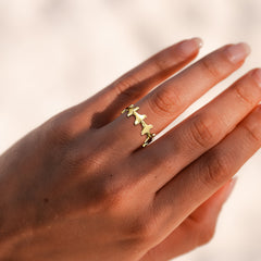 Whale Tail Solid Gold Ring GTR971