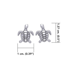 Turtle Sterling Silver Post Earring JE206 - DiveSilver Jewelry