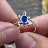 Turtle Sterling Silver Ring with Inlay
