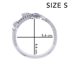 Dive Silver Whale Shark Silver Cuff Bracelet with Gemstones and Locking System TBA300 - DiveSilver Jewelry