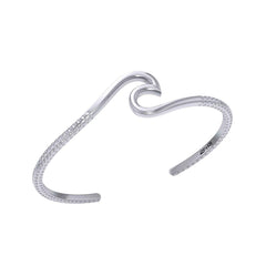 Peter Stone Jewelry Sterling Silver Plankton Wave Cuff Bracelet - Divesilver Collection TBA305 - DiveSilver Jewelry