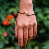 Sterling Silver Smooth Wave Cuff Bracelet - Divesilver Collection TBA310