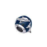 Dolphin Silver Bead with Navy Blue Enamel TBD372 - DiveSilver Jewelry