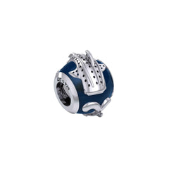 DiveSilver Whale Shark Silver Bead with Navy Blue Enamel TBD373 - DiveSilver Jewelry
