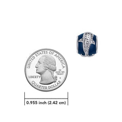 DiveSilver Whale Shark Silver Bead with Navy Blue Enamel TBD373 - DiveSilver Jewelry