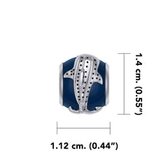 DiveSilver Whale Shark Silver Bead with Navy Blue Enamel TBD373 - DiveSilver Jewelry