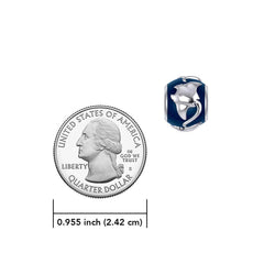 DiveSilver Manta Ray Silver Bead with Navy Blue Enamel TBD374 - DiveSilver Jewelry