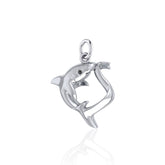 Big Eye Thresher Shark Sterling Silver With Gemstones Charm