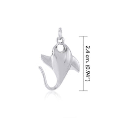 Small Manta Ray Sterling Silver Charm