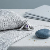 Wave with Gemstone Sterling Silver Charm TCM718