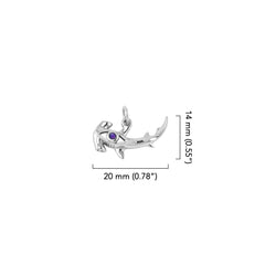 Hammerhead Shark with Gemstone Sterling Silver Charm TCM721