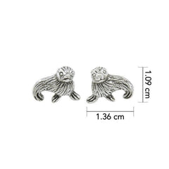 Seal Sterling Silver Post Earrings