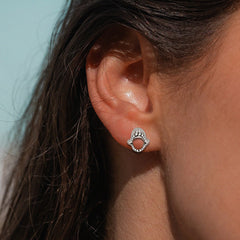 DiveSilver Shark Jaw Sterling Silver Post Earrings