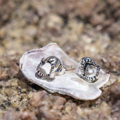 DiveSilver Shark Jaw Sterling Silver Post Earrings