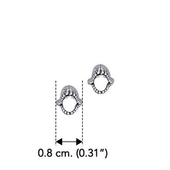 DiveSilver Shark Jaw Sterling Silver Post Earrings