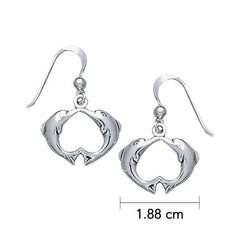 Dolphins Sterling Silver Hook Earring