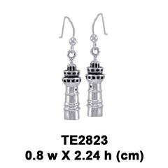 Three-tiered Lighthouse Sterling Silver Hook Earrings TE2823