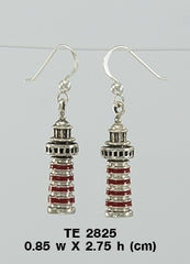 West Quoddy Lighthouse ~ Sterling Silver Hook Earrings