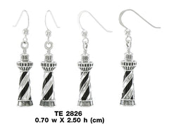 Cape Hatteras Lighthouse Sterling Silver Earrings TE2826
