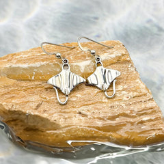 Manta Ray Sterling Silver Hook Earring TE963 - DiveSilver Jewelry