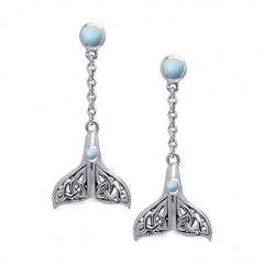 Celtic Whale Tail Sterling Silver Post Earring
