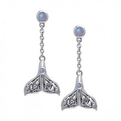 Celtic Whale Tail Sterling Silver Post Earring