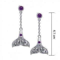 Celtic Whale Tail Sterling Silver Post Earring