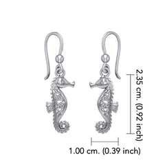 Celtic Seahorse Sterling Silver Hook Earring TER033 - DiveSilver Jewelry