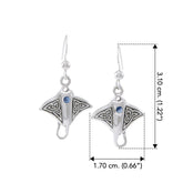 Celtic Manta Ray Sterling Silver Hook Earring