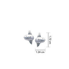Sun Fish Sterling Silver Post Earrings